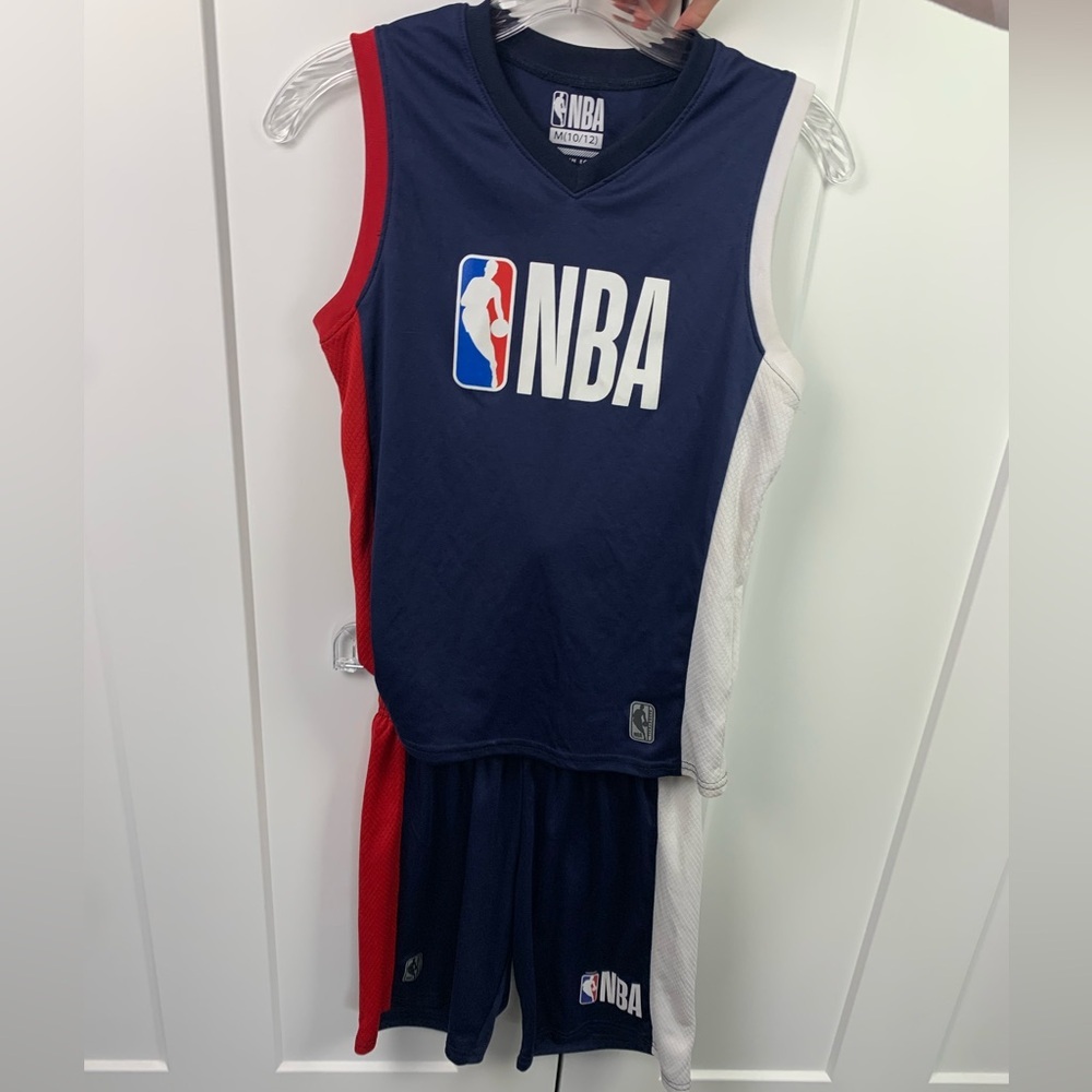 Kids Boys NBA Jersey and Shorts Set Navy Size M 8 10 Basketball Game Uniform
